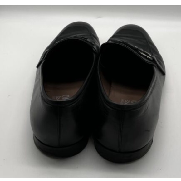 Salvatore Ferragamo Black Leather Round Toe Loafer w/ Gancini Side Buckle sz 11 main image 7